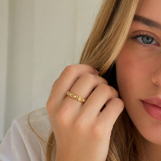 Gold Pearl Ring