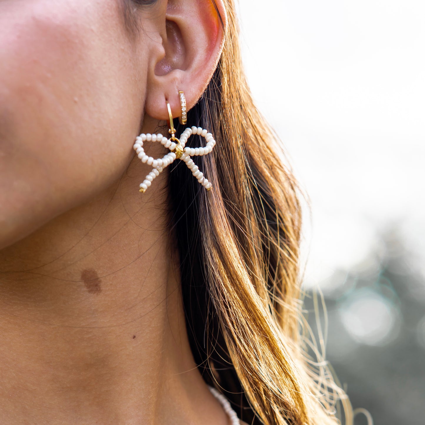 Beaded Bow Earrings