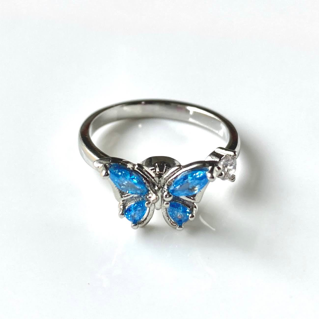 Blue Butterfly Fidget Spinner Ring