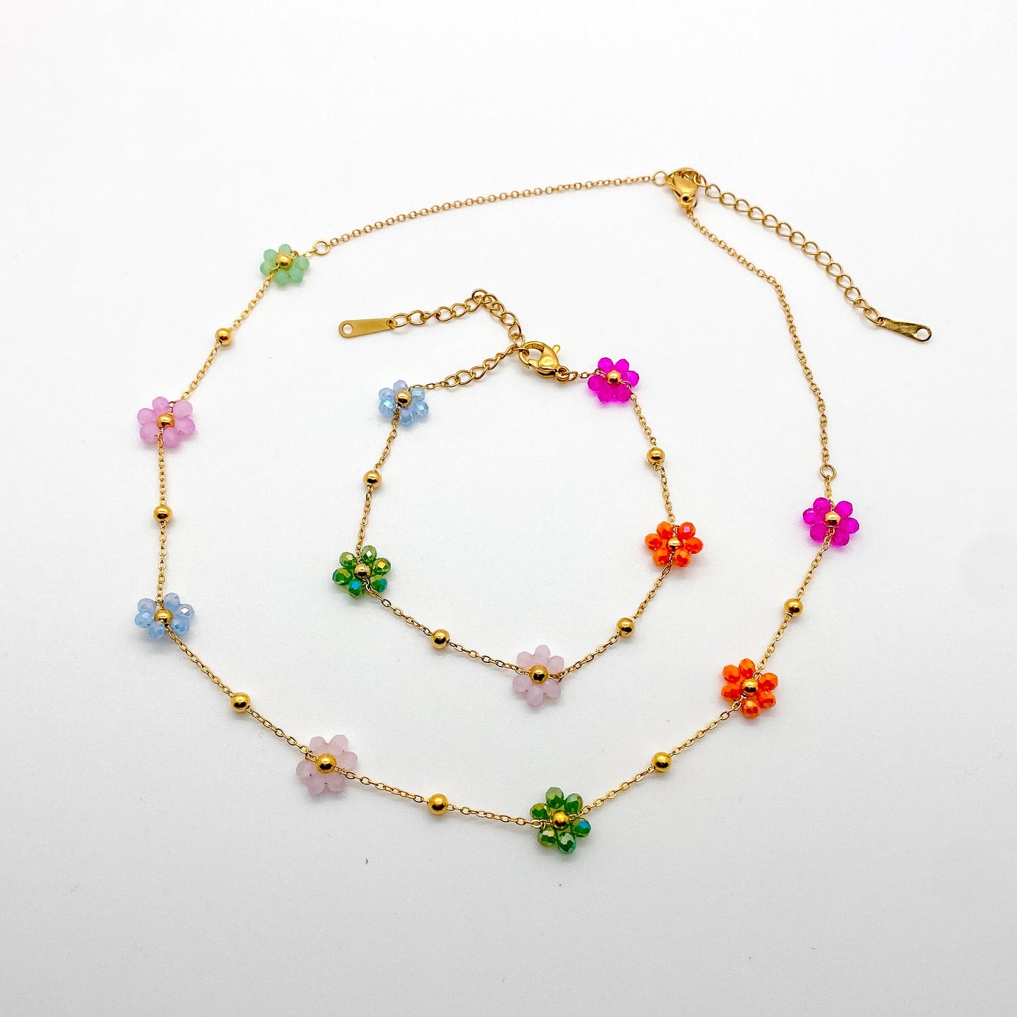 Multicolor Flowers Necklace