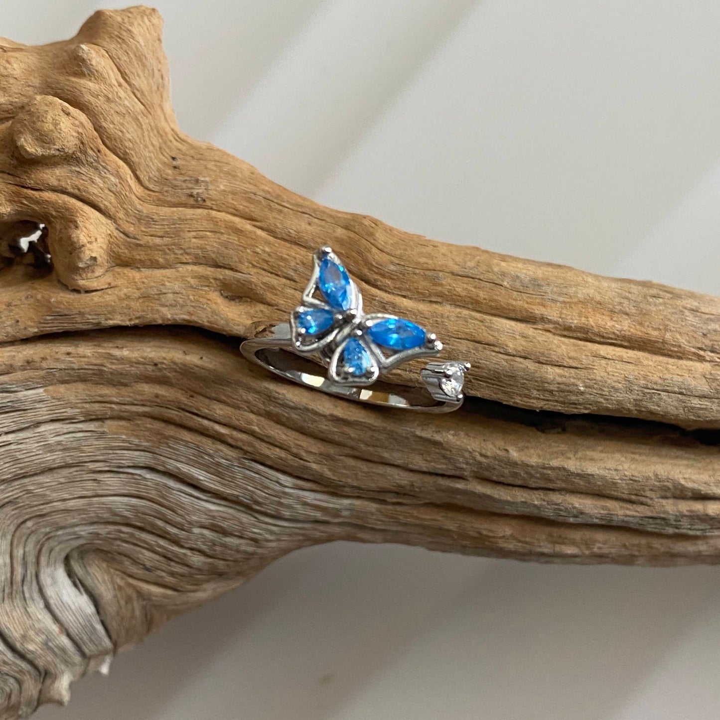 Blue Butterfly Fidget Spinner Ring