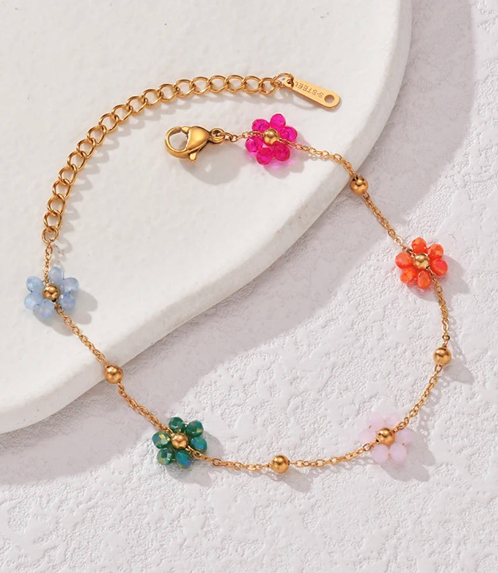 Multicolor Flowers Bracelet