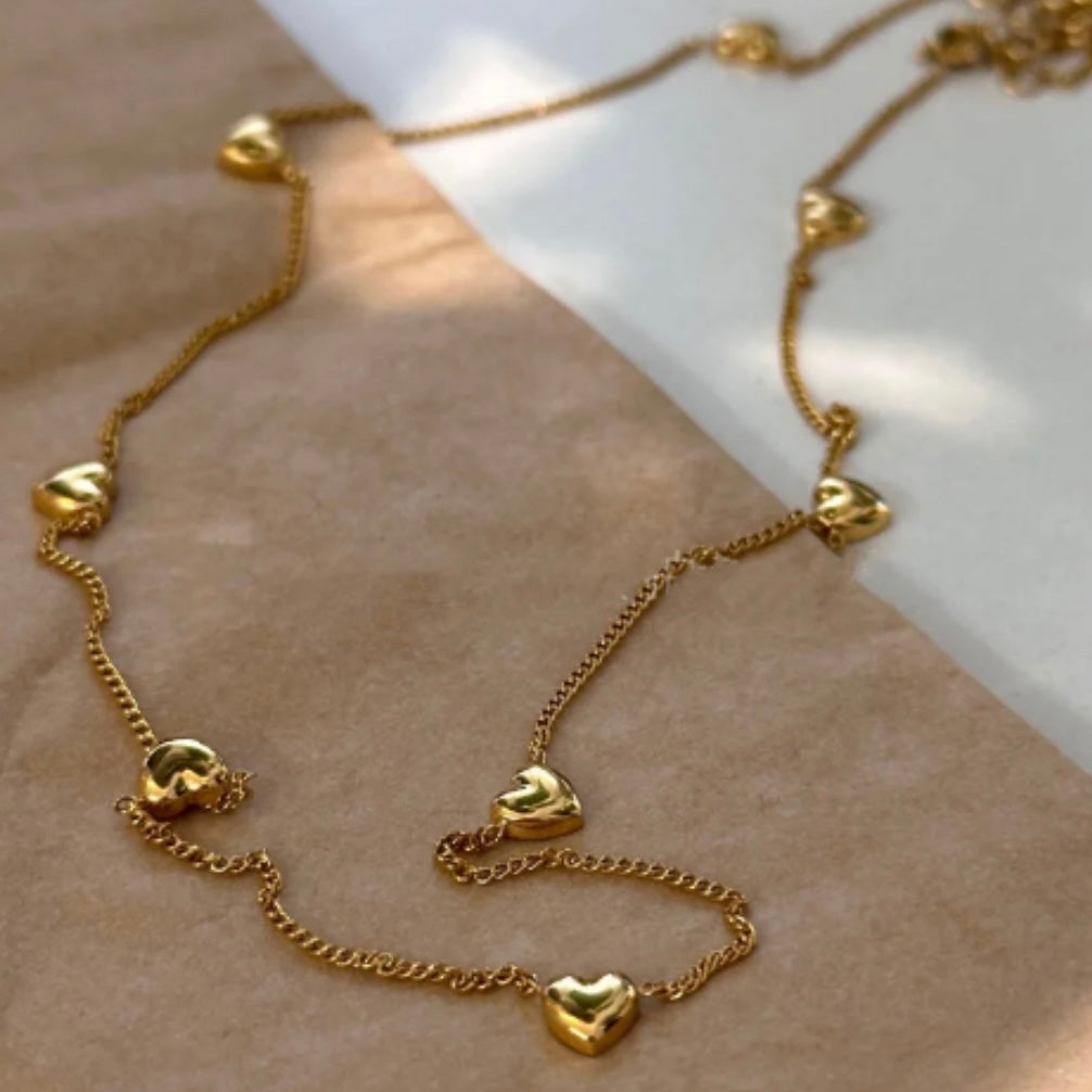 Gold Mini Hearts Necklace