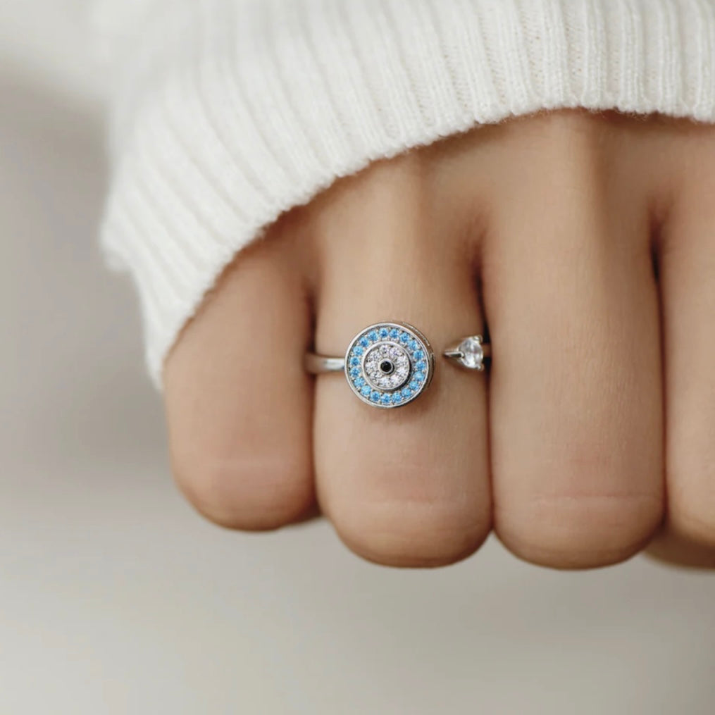 Evil Eye Fidget Spinner Ring